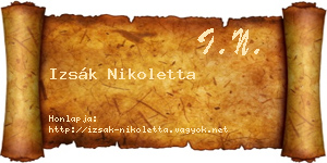 Izsák Nikoletta névjegykártya