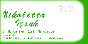 nikoletta izsak business card