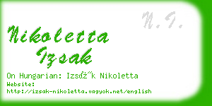 nikoletta izsak business card